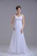 Lovely Empire Sleeveless White Wedding Gown Brush Train Lace Up