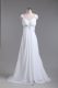 Latest Sleeveless Beading Lace Up Wedding Dress with White Sweep Train