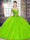 Traditional Sleeveless Floor Length Beading and Ruffles Lace Up Quince Ball Gowns