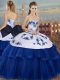 Ball Gowns 15 Quinceanera Dress Royal Blue Sweetheart Tulle Sleeveless Floor Length Lace Up