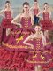 Burgundy Quinceanera Gowns Sweetheart Sleeveless Sweep Train Lace Up