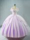 Most Popular Sweetheart Sleeveless Lace Up Sweet 16 Dresses Lavender Tulle