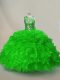 Ball Gowns Ruffles and Sequins Ball Gown Prom Dress Lace Up Organza Sleeveless Floor Length