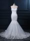 Custom Fit White Sweetheart Neckline Lace Bridal Gown Sleeveless Zipper