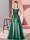 Dark Green Scoop Zipper Beading and Lace Dama Dress for Quinceanera Sleeveless