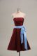 Modest Wine Red Strapless Zipper Sashes ribbons Military Ball Gown Sleeveless
