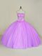 Lilac Sleeveless Sequins Floor Length Sweet 16 Quinceanera Dress