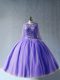 Fashionable Lavender Scoop Lace Up Beading Quince Ball Gowns Long Sleeves