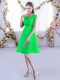 Decent Mini Length A-line Cap Sleeves Green Bridesmaid Dress Lace Up