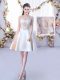 Top Selling Mini Length Lace Up Wedding Party Dress Champagne for Wedding Party with Lace and Belt