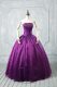 Luxurious Purple Quinceanera Gowns Sweet 16 and Quinceanera with Beading Strapless Sleeveless Lace Up