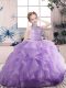 Super Sleeveless Beading and Ruffles Zipper Pageant Gowns For Girls