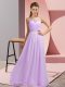 Hot Sale Chiffon Scoop Sleeveless Backless Beading Prom Evening Gown in Lavender