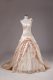 Dazzling One Shoulder Sleeveless Brush Train Lace Up Quinceanera Dresses Champagne Satin
