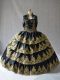 Captivating Black Lace Up Sweetheart Embroidery Quinceanera Dress Satin Sleeveless