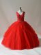 Romantic Tulle Sleeveless Floor Length 15th Birthday Dress and Beading