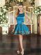 Sweet Teal Scoop Lace Up Ruffled Layers Homecoming Dress Sleeveless