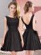 Mini Length Zipper Dama Dress for Quinceanera Black for Wedding Party with Lace
