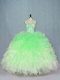 Dazzling Multi-color Sleeveless Floor Length Beading and Ruffles Lace Up Quinceanera Gowns