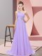 Stunning One Shoulder Sleeveless Chiffon Dress for Prom Beading Lace Up