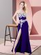 Romantic Column/Sheath Dress for Prom Purple Sweetheart Chiffon Sleeveless Floor Length Lace Up