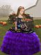 Organza Straps Sleeveless Embroidery Kids Formal Wear in Purple