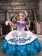 Discount Aqua Blue Little Girls Pageant Dress Wedding Party with Beading and Embroidery and Ruffles Off The Shoulder Sleeveless Lace Up