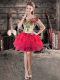 Romantic Red Sleeveless Hand Made Flower Floor Length Homecoming Dress Online