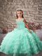 Lace Up Pageant Dress for Girls Apple Green for Party and Sweet 16 and Wedding Party with Beading and Ruffled Layers Brush Train
