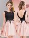 Glamorous A-line Dama Dress Pink Scoop Satin Sleeveless Mini Length Zipper