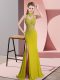 On Sale Chiffon Halter Top Sleeveless Backless Lace and Appliques Homecoming Dress in Green
