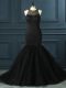 Decent Black Sleeveless Beading Floor Length Formal Dresses