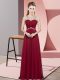 Excellent Empire Red Scoop Chiffon Sleeveless Floor Length Backless