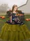 Olive Green Lace Up Kids Pageant Dress Embroidery and Ruffled Layers Sleeveless Floor Length