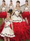Great Organza Sleeveless Floor Length 15 Quinceanera Dress and Embroidery and Ruffles