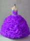 Organza Sleeveless Floor Length Sweet 16 Quinceanera Dress and Beading and Pick Ups and Hand Made Flower