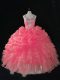 Baby Pink Sleeveless Beading and Ruffles and Pick Ups Quinceanera Dress