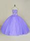 Lavender Quinceanera Gowns Sweet 16 and Quinceanera with Sequins Strapless Sleeveless Lace Up