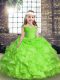 Amazing Child Pageant Dress Party and Sweet 16 and Wedding Party with Beading and Ruffles and Ruching Spaghetti Straps Sleeveless Lace Up
