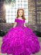 Lovely Organza Sleeveless Floor Length Little Girls Pageant Dress Wholesale and Beading and Ruffles