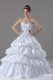 Best Selling Sweetheart Sleeveless Taffeta Bridal Gown Embroidery and Pick Ups Brush Train Lace Up