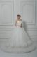 Latest White Lace Up Wedding Gown Beading and Hand Made Flower Sleeveless Court Train