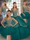 Stunning Straps Sleeveless Tulle Vestidos de Quinceanera Beading and Embroidery Lace Up