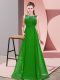Best Selling Green Sleeveless Beading and Appliques Floor Length Bridesmaid Dress