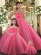 Coral Red Lace Up Quinceanera Dresses Beading Sleeveless Floor Length