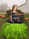 Sleeveless Lace Up Floor Length Embroidery Pageant Gowns For Girls