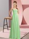 Floor Length Empire Sleeveless Apple Green Prom Party Dress Lace Up