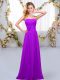 Purple Sweetheart Neckline Hand Made Flower Bridesmaid Gown Sleeveless Lace Up