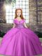 Glorious Tulle Sleeveless Floor Length Child Pageant Dress and Beading