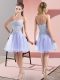 Mini Length Lavender Prom Dresses Sweetheart Sleeveless Zipper